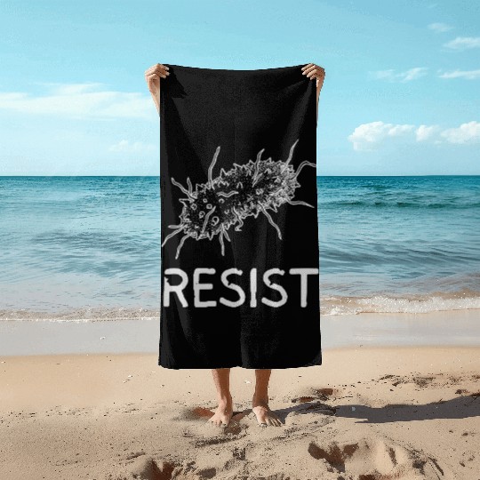 Bacteria Resist Design – Microbiology Science Art Beach Towels
