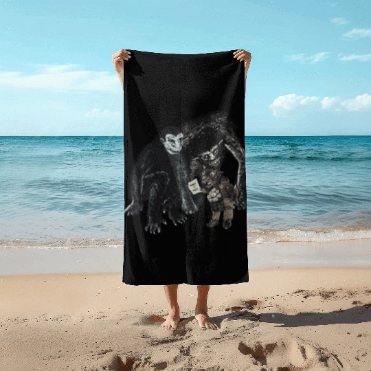 Surreal Monster Art – Dark Humor What It Says Desi Beach Towels