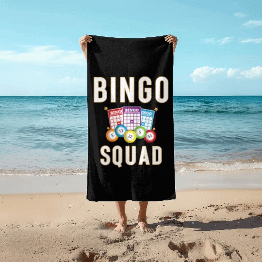 Bingo Squad Bingo Card Player Gift Beach Towels