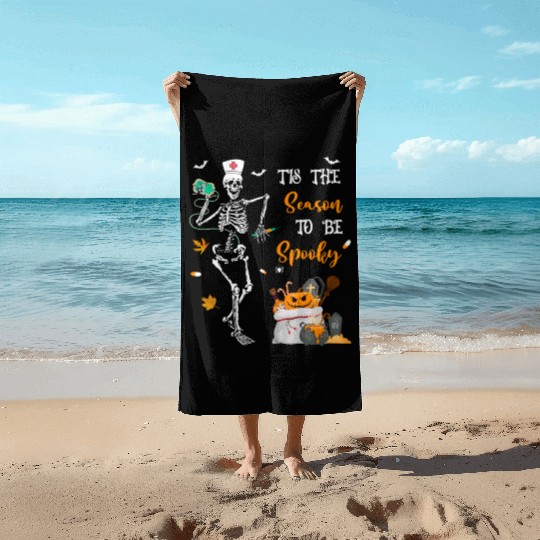 Tis The Season To Be Spooky Nurse Beach Towels
