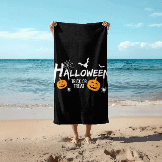 halloween trick or treat Beach Towels