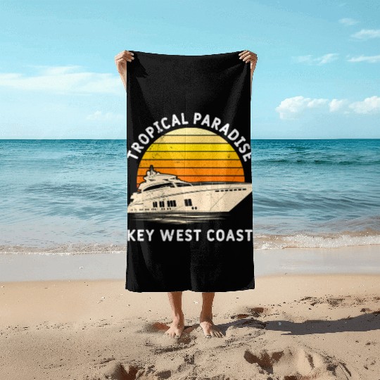 Florida TROPICAL PARADISE KEY-WEST COAST Beach Towels