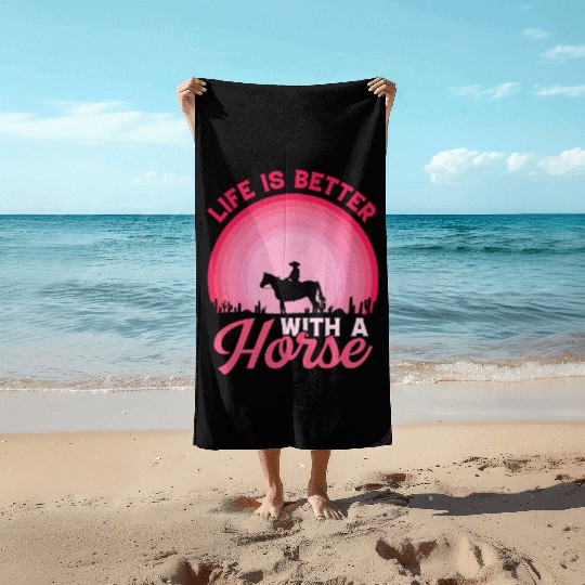Just a Girl Who Loves Horses – Equestrian Lover Beach Towels