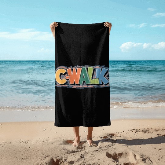 C-Walk Graffiti style typography Beach Towels