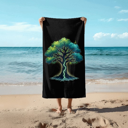 Majestic Tree of Life Beach Towels