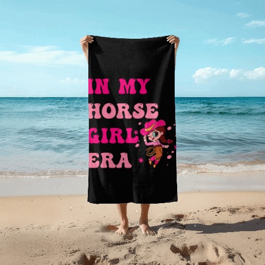 In My Horse Girl Era – Cute Equestrian Aesthetic Beach Towels