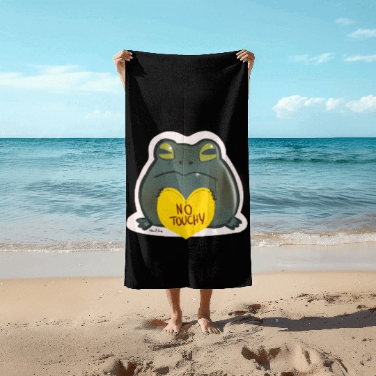 NO Touchy! Grumpy toad. Beach Towels