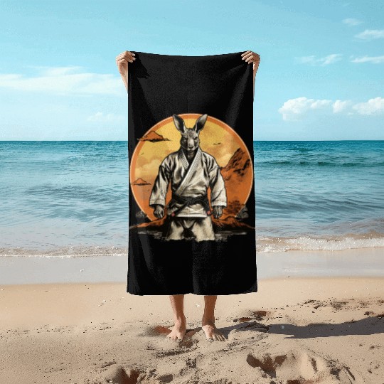 Jiu Jitsu/Judo/Karate Fighter Kangaroo Beach Towels