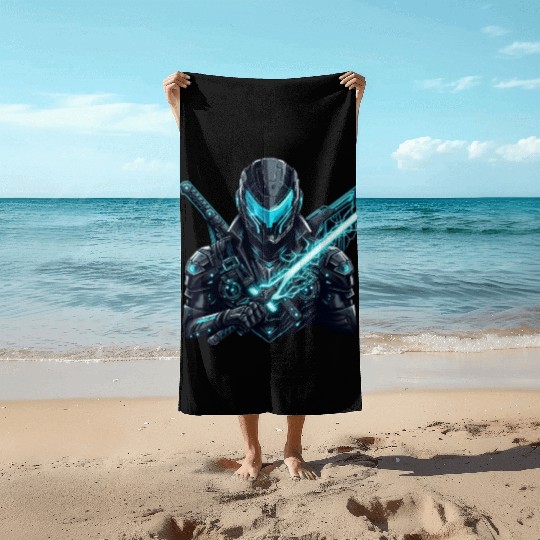 The Midnight Knight Beach Towels