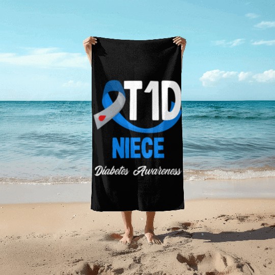 T1D Niece Diabetes Type 1 Awareness Beach Towels