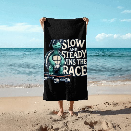 Chill Turtle – Skateboard Vibes Beach Towels