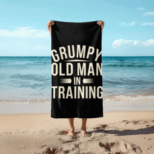 Grumpy Old Man Beach Towels