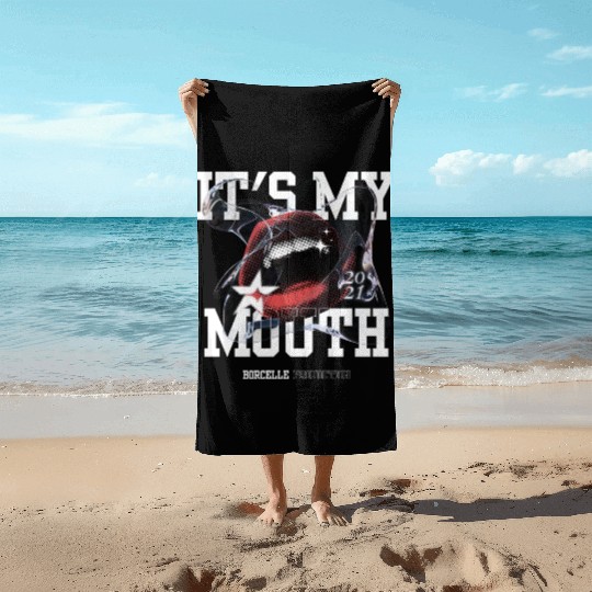 Red and White Streetwear Mouth Beach Towels Design