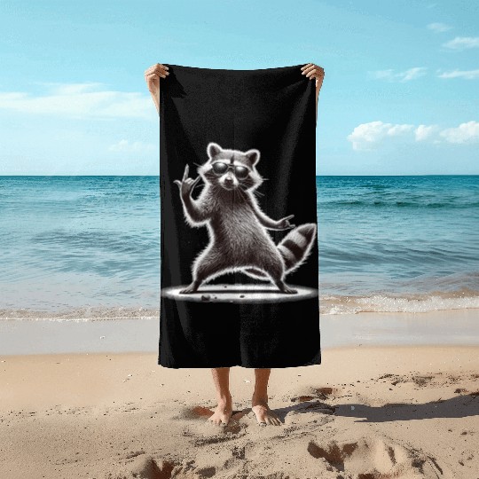 Rock Raccoon – Metal and Coolness Beach Towels