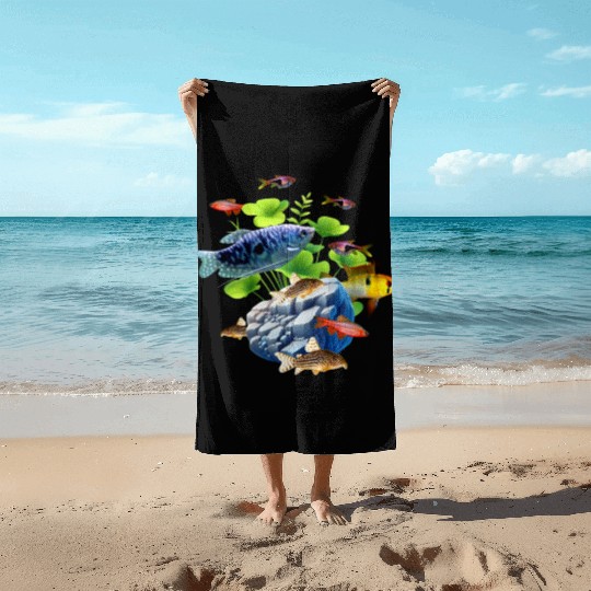Aquarium Fish Gourami Corydoras Ram Cichlid Fish Beach Towels