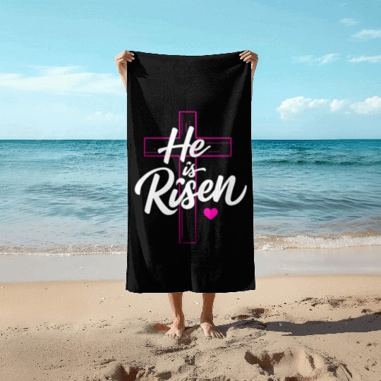 He is Risen Beach Towels