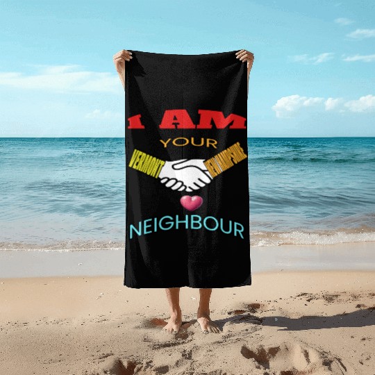 I AM YOUR NEIGHOUR VERMONT AND NEW HAMPSHIRE Beach Towels