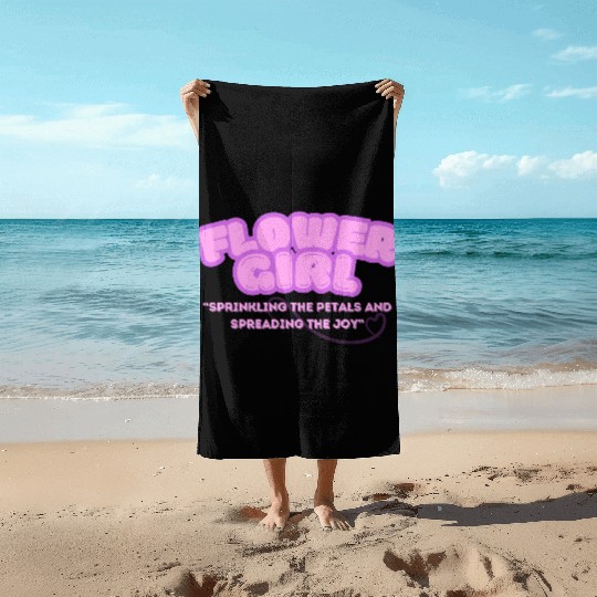 flower girl wedding Beach Towels