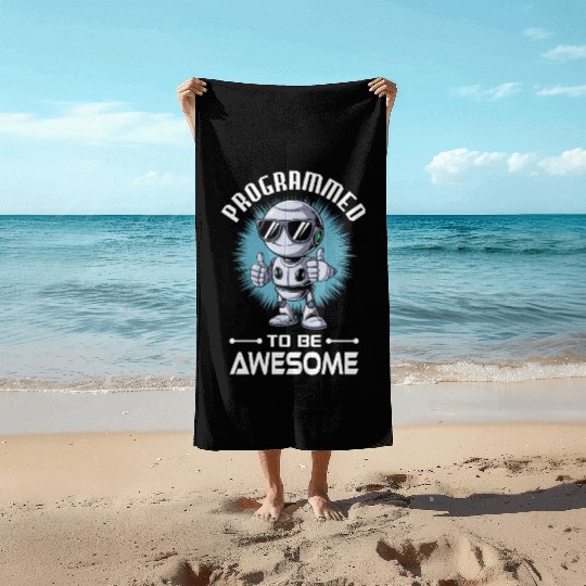 AI Robotics Geek Tech Humor Robot Beach Towels