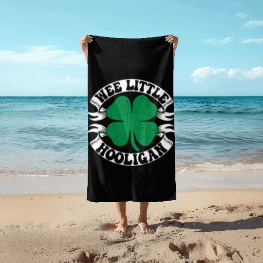 Wee Little Hooligan Cute St. Patrick's Day Irish S Beach Towels