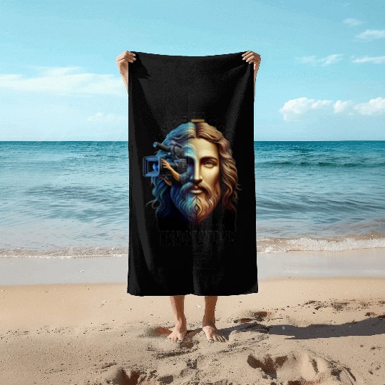 Eyes on God Hands On Lens Beach Towels