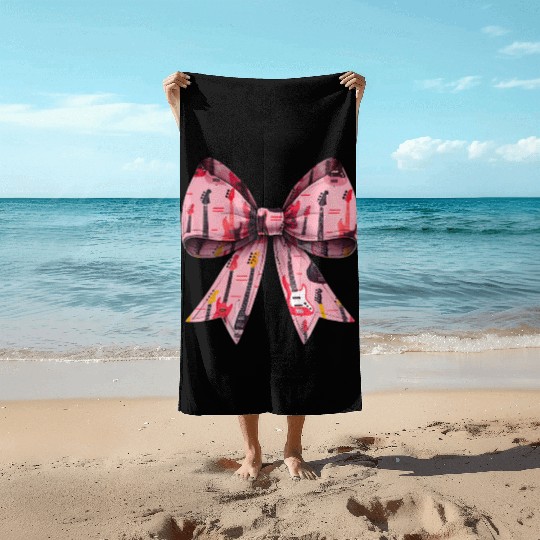 Coquette Bow Bass Player Bassist Guitarist Guitar Beach Towels