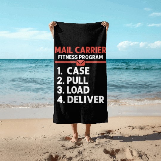 Mail Carrier Fitness Programm Mail Postal Worker Beach Towels