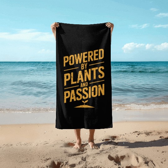 Powered By Plants And Passion Vegan Vegetarian Beach Towels