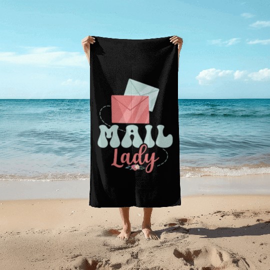 Mail Lady Postal Worker Mailman Beach Towels