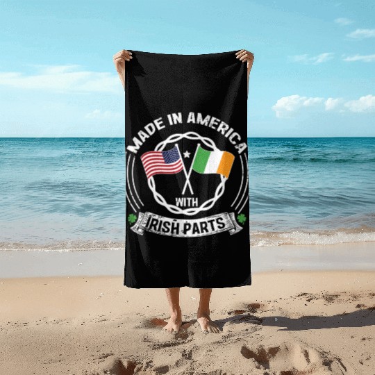 Made In America With Irish Parts USA US Beach Towels