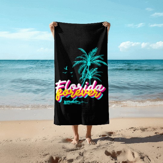 Florida Forever – Neon Palm Paradise Beach Towels