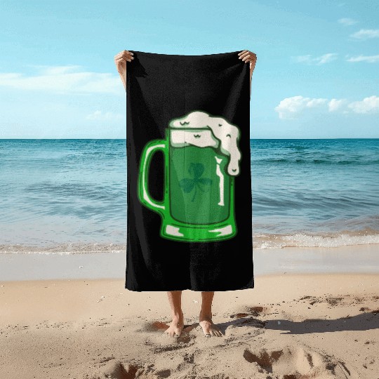 Green Beer Beach Towels