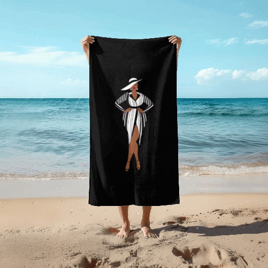 Fashion a plus-size African American woman Beach Towels