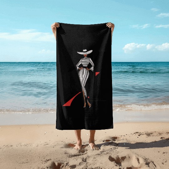 fashion African American woman Beach Towels