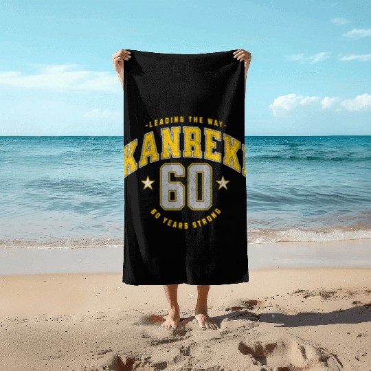 Kanreki 60th Birthday Japanese Name and Number Beach Towels