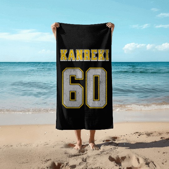 Kanreki 60th Birthday Japanese Name and Number Beach Towels