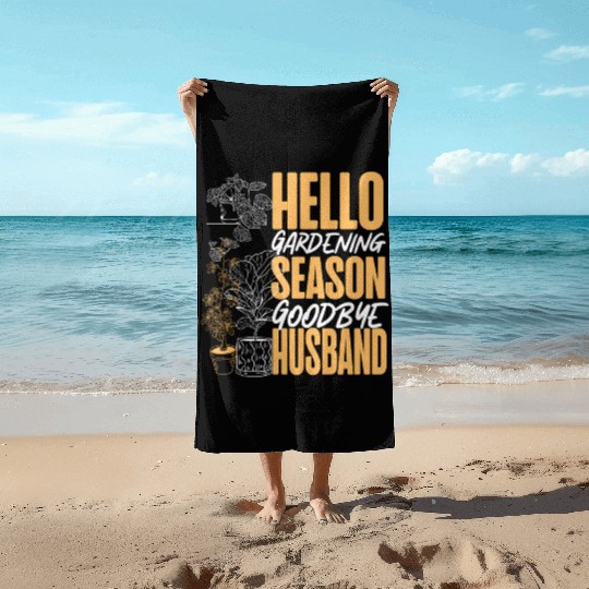 Plant Lover Gardening Husband Wife Beach Towels