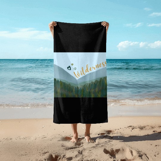 Love wilderness sticker, adventure, outdoors Beach Towels