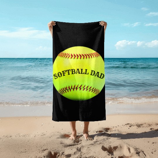 Softball Dad Beach Towels