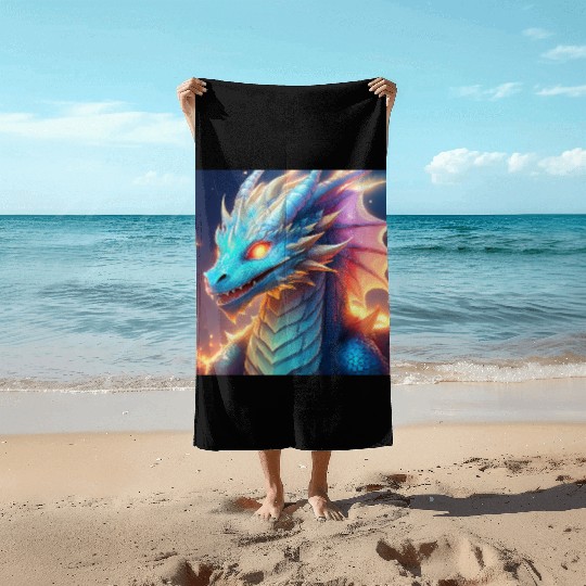 Celestial dragon Beach Towels