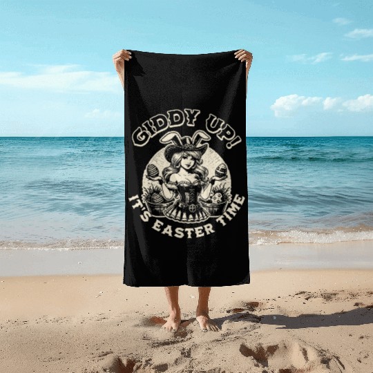 Giddy Up It Is Easter Time! Western Cowgirl EASTER Beach Towels