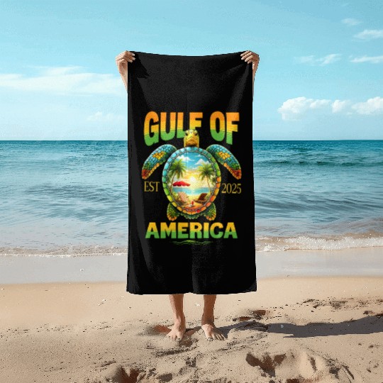 Golf Of Us America Est 2025 Funny Turtle Beach Towels