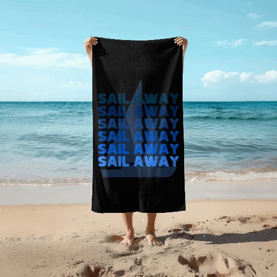 Sail Away Boat Beach Towels
