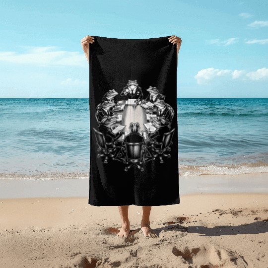 Frog Business Meeting Beach Towels