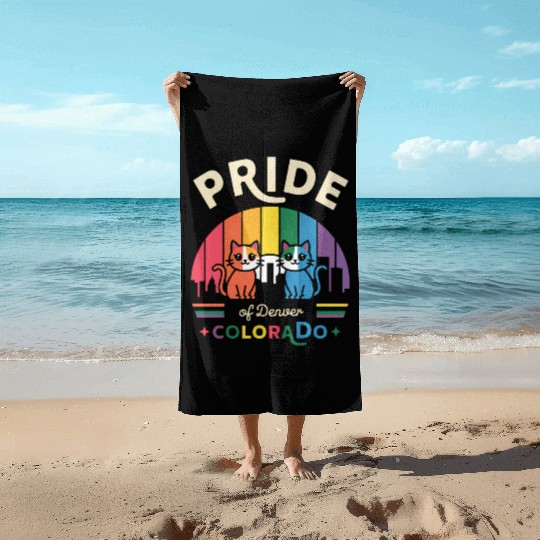 Pride of Dallas City Texas USA Rainbow Flag Beach Towels