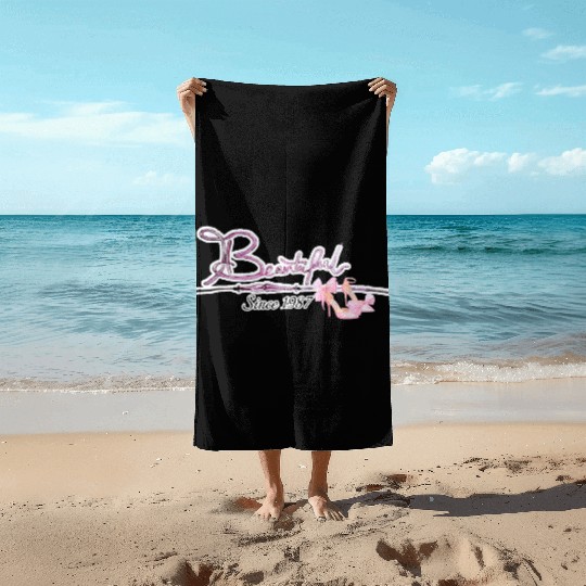 Beautiful since 1989 birthday typography Beach Towels