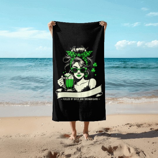 St. Patrick's Day: Beer And shenanigans Beach Towels