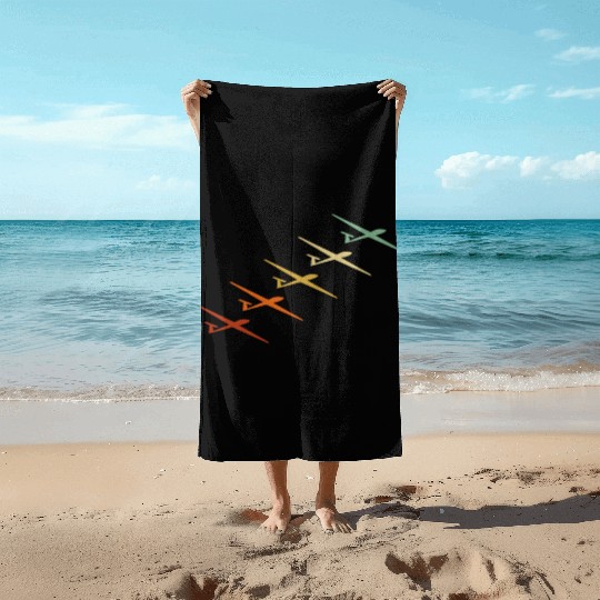 Sailplane Glider Aviation Beach Towels