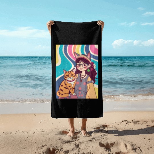 CAT MOM Beach Towels