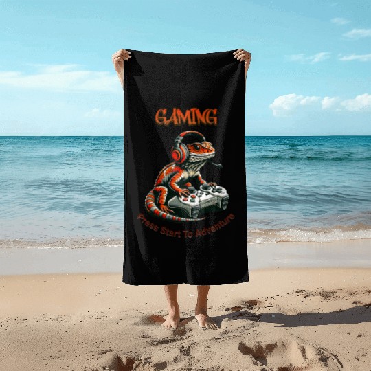 Gaming Press Start To Adventure Beach Towels